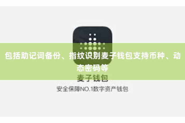 包括助记词备份、指纹识别麦子钱包支持币种、动态密码等