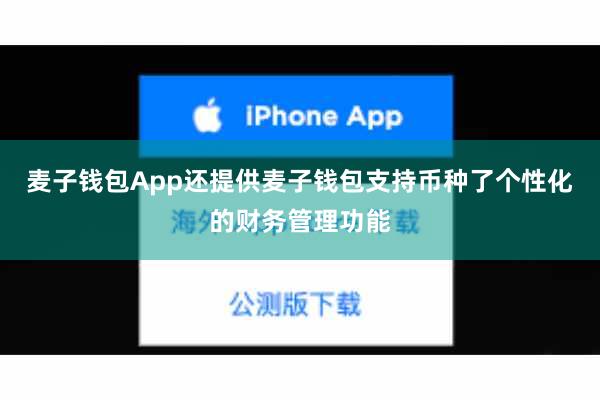 麦子钱包App还提供麦子钱包支持币种了个性化的财务管理功能